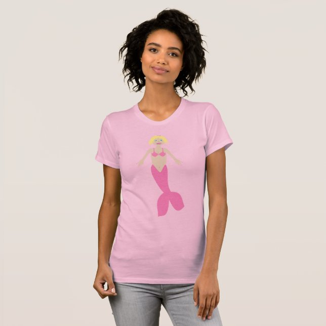 Camiseta Bonito Fantasía rosa Mermaid (Anverso completo)