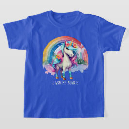 Camiseta bonito fantasía unicorn añadir nombre chica