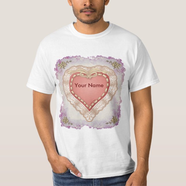 Camiseta Bonito faux Lacy Heart-shirts (Anverso)