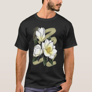 Camiseta Bonito Femenina Magnolia Casual Corto Manga