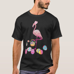 Camiseta Bonito Flamingo Bungalow Con Cesta De Pascua Eg