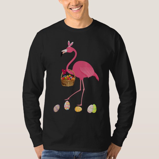 Camiseta Bonito Flamingo De Pascua Con Arejas Confitadas Y  (Anverso)