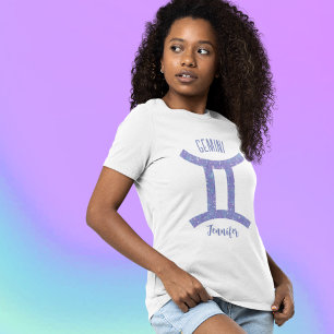 Camiseta Bonito Gemini Astrología Rótulo Personalizado Cump