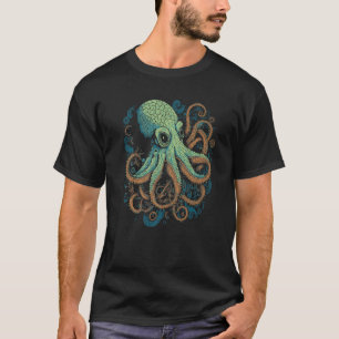 Camiseta Bonito gráfico artístico de pulpo oceánico animal