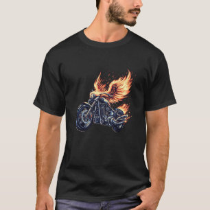 Camiseta Bonito gráfico de pájaro de motocicleta Phoenix