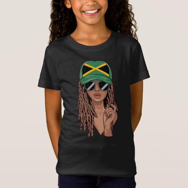 Camiseta ¡bonito jamaiquino y Loc'd Up! Orgulloso Hair jama (Anverso)