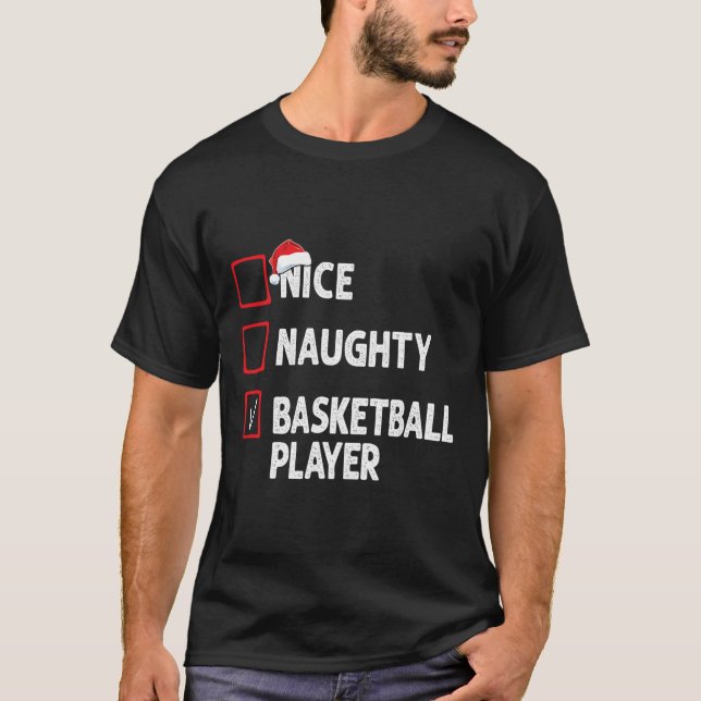 Camiseta Bonito jugador de baloncesto Navidades hombres (Anverso)