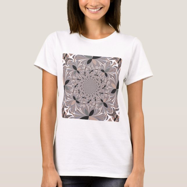 Camiseta Bonito kaleidoscopio gris de ceniza sin fisuras (Anverso)