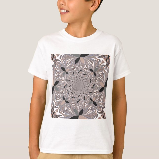 Camiseta Bonito kaleidoscopio gris de ceniza sin fisuras (Anverso)