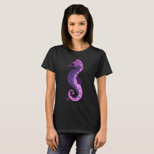 Camiseta Bonito Lavender Zen Tangle Seahorse Ocean Art