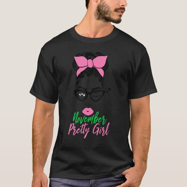 Camiseta Bonito lindo chica de cumpleaños de noviembre aka  (Anverso)