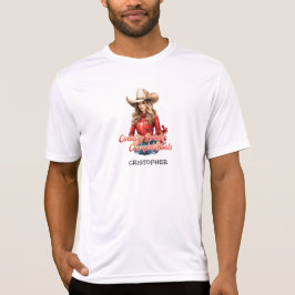 Camiseta Bonito moderna Navidades rubios cowgirl con gorra