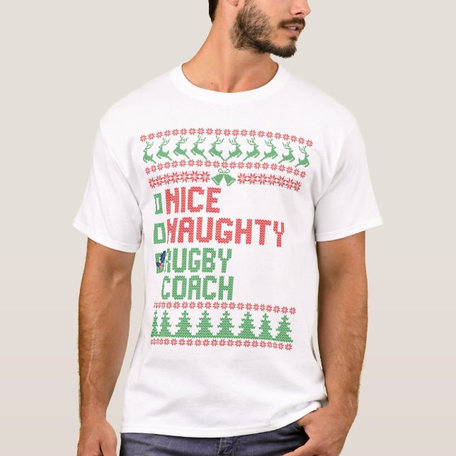 Camiseta Bonito Navidades divertidos de entrenador de rugby (Anverso)