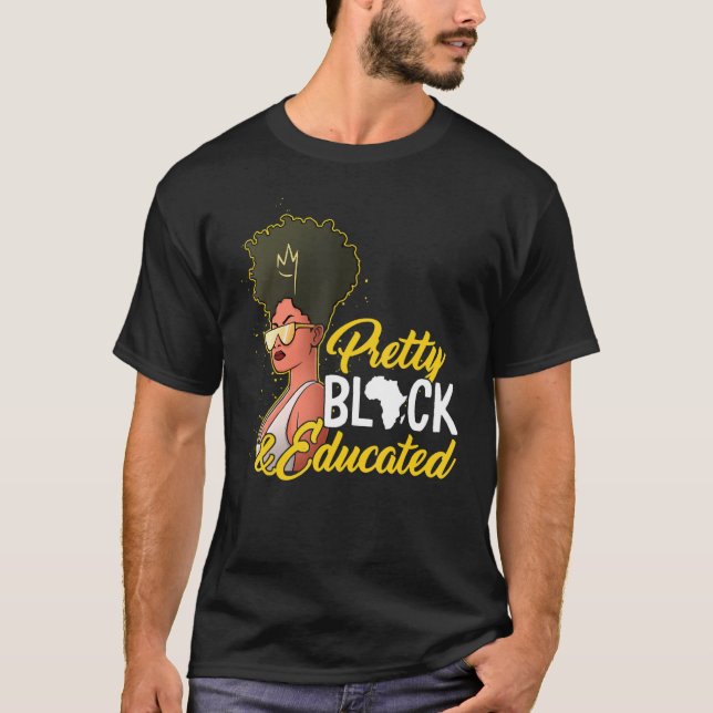Camiseta Bonito negra educada afroamericana Black Hist (Anverso)