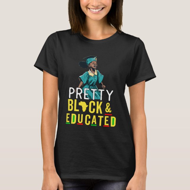Camiseta Bonito negra y educada Chica juvenil negra (Anverso)