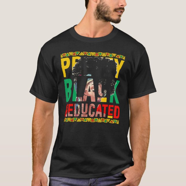 Camiseta Bonito Negra Y Mujer Educada Hermosa Reina 1 (Anverso)