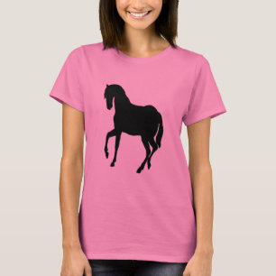 Camiseta Bonito negro del caballo de la belleza en las