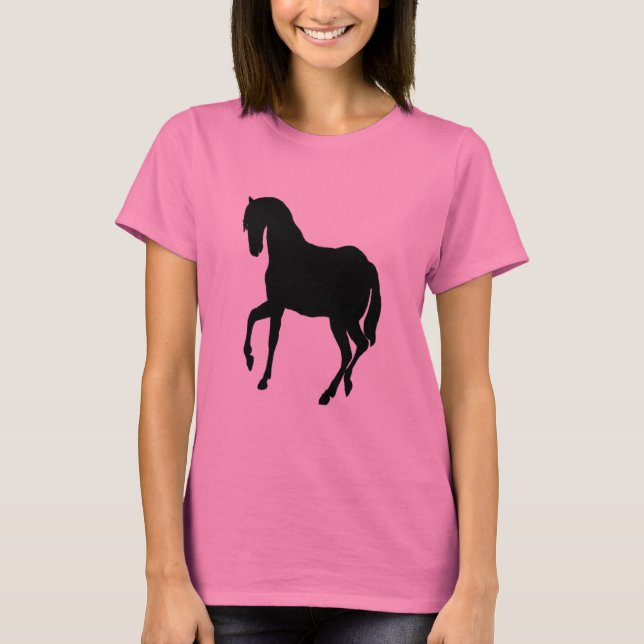 Camiseta Bonito negro del caballo de la belleza en las (Anverso)