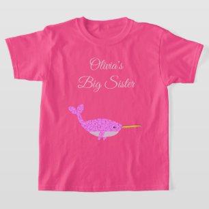 Camiseta Bonito Niña Rosa Narwher Personalizado Gran Herman