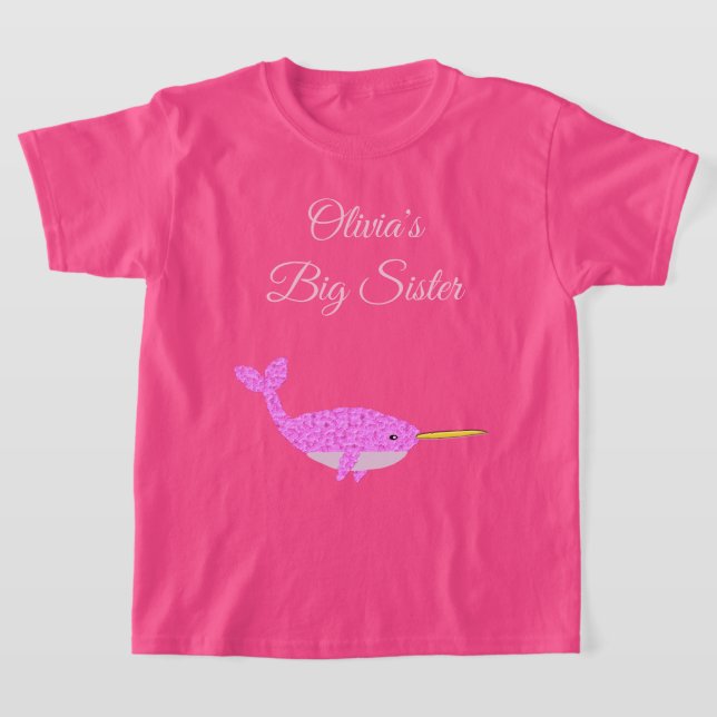 Camiseta Bonito Niña Rosa Narwher Personalizado Gran Herman (Distribución)