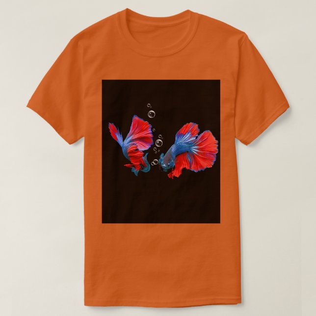 Camiseta Bonito Pescado Betta Con Burbujas (Diseño del anverso)