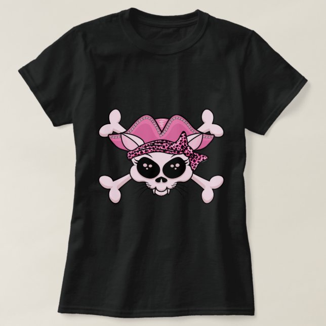 Camiseta Bonito Pirate Kitty Skull (Diseño del anverso)