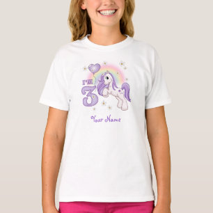 Camiseta Bonito Pony 3 cumpleaños personalizado