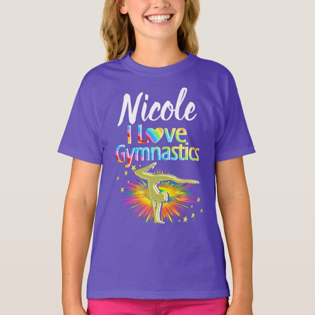 CAMISETA BONITO PÚRPURA ME ENCANTA EL DISEÑO DE GIMNASTICAS (Anverso)