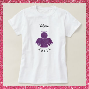 Camiseta Bonito Púrpura Purpurina Angel