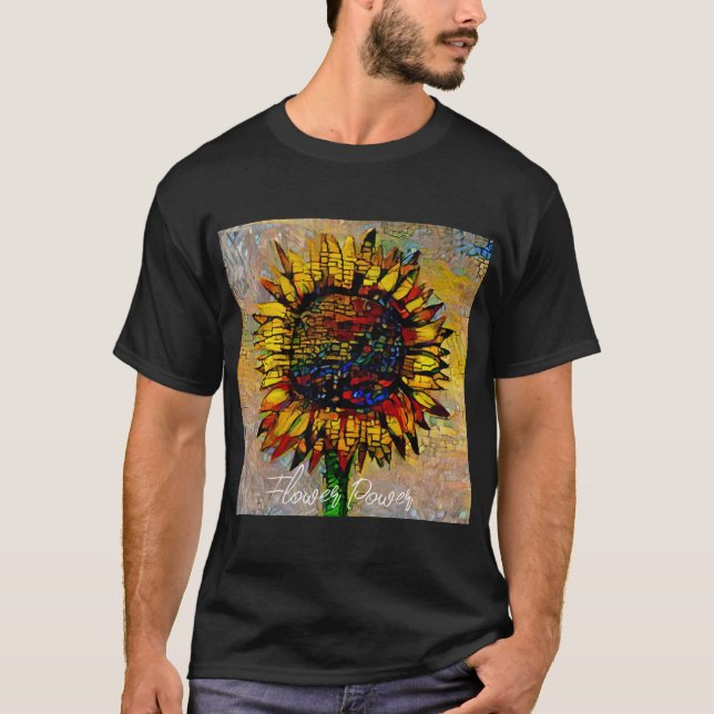 Camiseta Bonito Resumen Pintura de girasol (Anverso)
