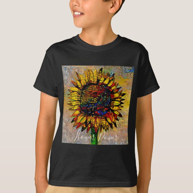 Camiseta Bonito Resumen Pintura de girasol (Anverso)