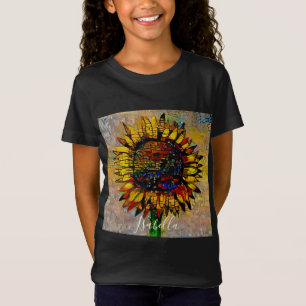Camiseta Bonito Resumen Pintura de girasol