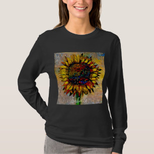 Camiseta Bonito Resumen Pintura de girasol