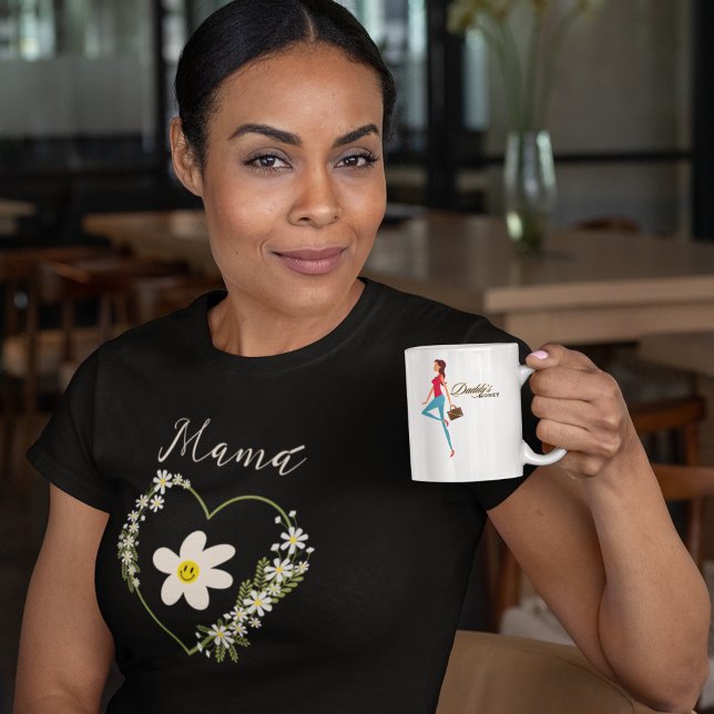 Camiseta Bonito retro florió corazón feliz cara mamá españo (Subido por el creador)