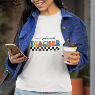 Camiseta Bonito Retro Groovy y Maestra Cuidada