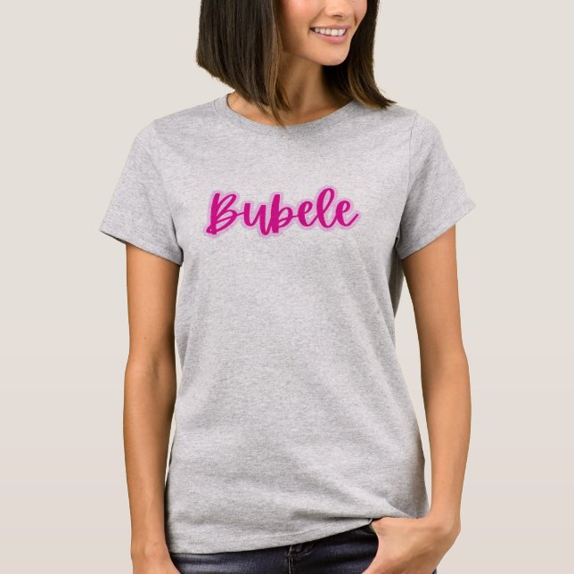 Camiseta Bonito Rosa Modern Bubele Textos Mujeres (Anverso)