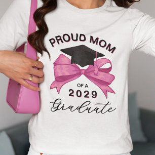 Camiseta Bonito Rosa Orgullosa Mamá del Graduado