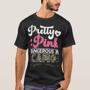 Camiseta Bonito Rosa Peligroso En El Hobby De Caza De Camo