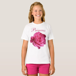 Camiseta Bonito rosa princesa floral lindo jovencito divert