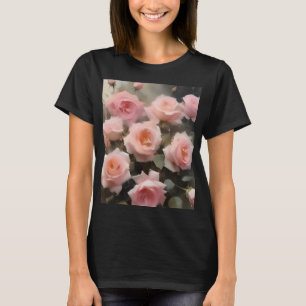 Camiseta Bonito rosa rosa pintura acuarela