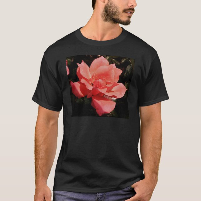 Camiseta Bonito Rosa Rosa Rosa floral (Anverso)