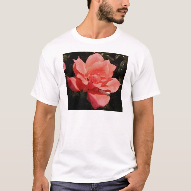 Camiseta Bonito Rosa Rosa Rosa floral (Anverso)