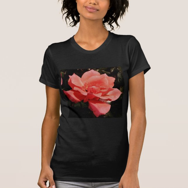 Camiseta Bonito Rosa Rosa Rosa floral (Anverso)
