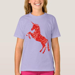 Camiseta Bonito unicornio rojo