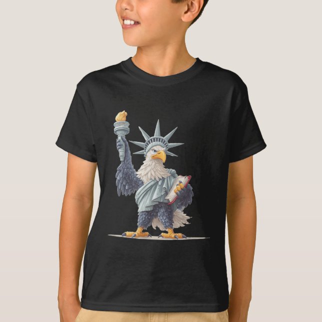Camiseta Bonito Usa Estatua Para Ropa Patriótica Lo (Anverso)