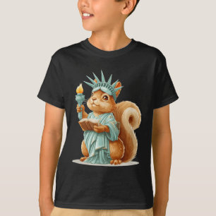 Camiseta Bonito Usa Liberty Squirrel Costume Para Adultos Y
