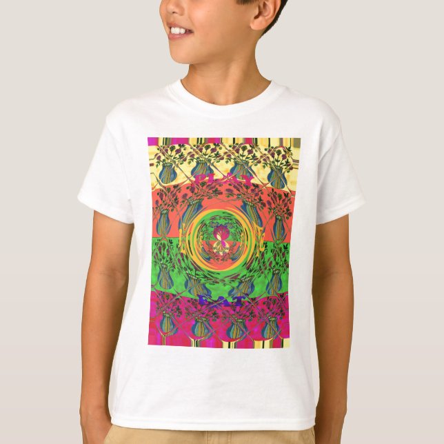 Camiseta Bonito y encantador diseño de impresión de arte fl (Anverso)