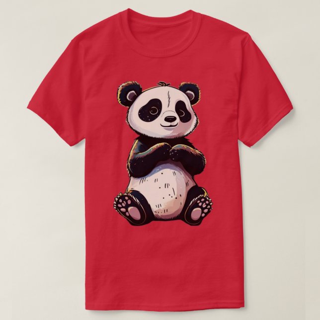 Camiseta Bonito y gracioso Panda 1 (Diseño del anverso)