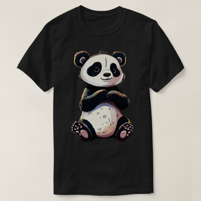 Camiseta Bonito y gracioso Panda 1 (Diseño del anverso)