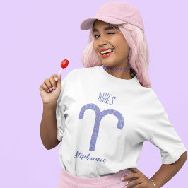 Camiseta Bonitos Aries Rótulo Astrología Personalizado Púrp